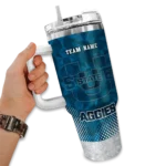 customized utah state aggies geometric prism navy curved tumbler best selling.webp