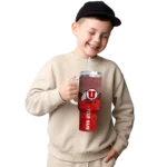 customized utah utes chevron stripe red curved tumbler best selling.webp
