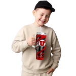 customized utah utes claw cut red black curved tumbler best selling.webp
