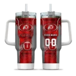 customized utah utes hexagon armor red curved tumbler best selling.webp