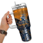 customized utep miners chevron stripe blue curved tumbler best selling.webp