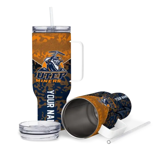 customized utep miners chevron stripe blue curved tumbler high quality.webp