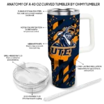 customized utep miners claw cut blue black curved tumbler best selling.webp