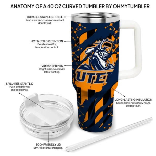 customized utep miners claw cut blue black curved tumbler new arrival.webp