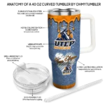 customized utep miners heart helmet motif blue curved tumbler best selling.webp