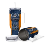 customized utep miners hexagon armor blue curved tumbler best selling.webp