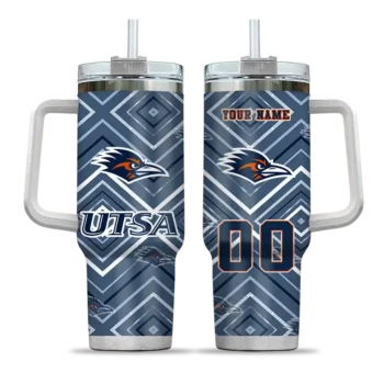 customized utsa roadrunners bold diamonds orange curved tumbler best selling.webp