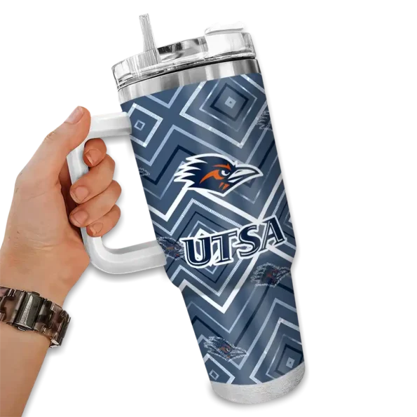 customized utsa roadrunners bold diamonds orange curved tumbler fashion forward.webp
