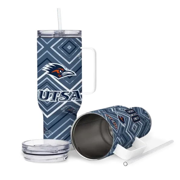 customized utsa roadrunners bold diamonds orange curved tumbler high quality.webp