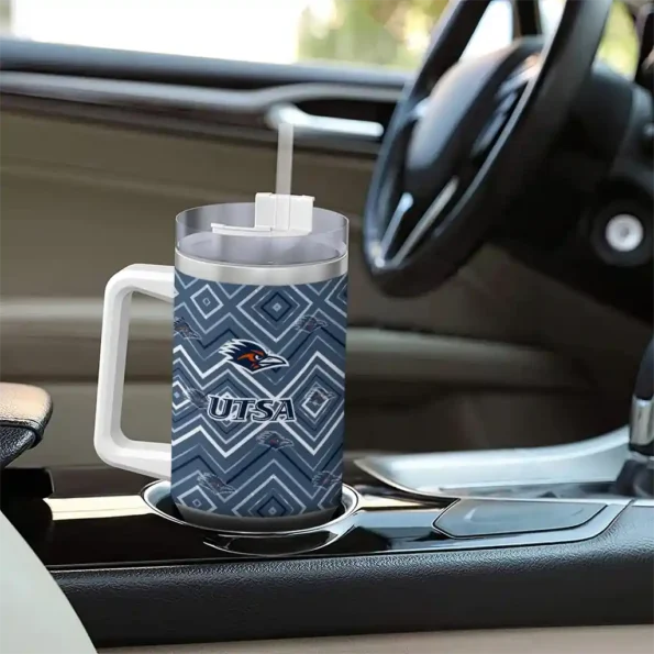 customized utsa roadrunners bold diamonds orange curved tumbler trendy.webp