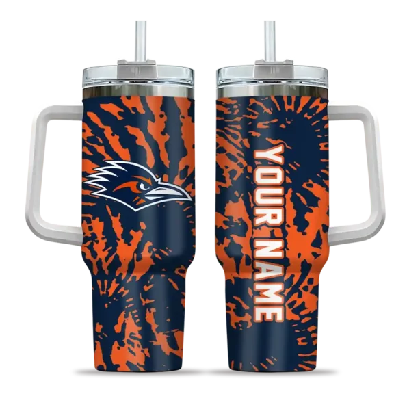 customized utsa roadrunners burst swirl orange curved tumbler best selling.webp