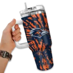 customized utsa roadrunners burst swirl orange curved tumbler best selling.webp