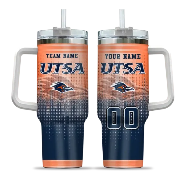 customized utsa roadrunners gradient dots orange curved tumbler best selling.webp