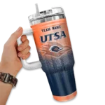 customized utsa roadrunners gradient dots orange curved tumbler best selling.webp