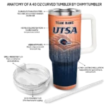 customized utsa roadrunners gradient dots orange curved tumbler best selling.webp