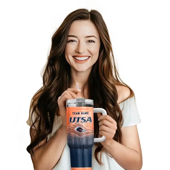 customized utsa roadrunners gradient dots orange curved tumbler premium grade.webp