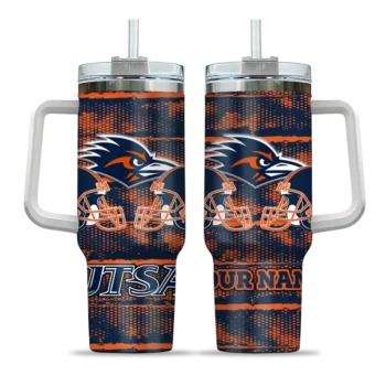 customized utsa roadrunners honey streaks orange curved tumbler best selling.webp