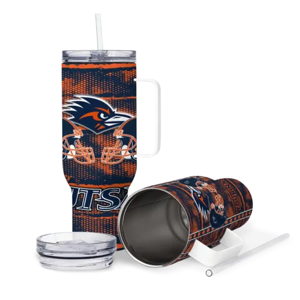 customized utsa roadrunners honey streaks orange curved tumbler high quality.webp