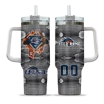 customized utsa roadrunners superman shield orange gray curved tumbler best selling.webp