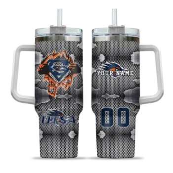 customized utsa roadrunners superman shield orange gray curved tumbler best selling.webp
