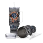 customized utsa roadrunners superman shield orange gray curved tumbler best selling.webp