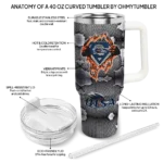 customized utsa roadrunners superman shield orange gray curved tumbler best selling.webp