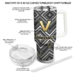 customized vanderbilt commodores bold diamonds black curved tumbler best selling.webp