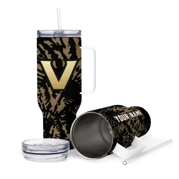 customized vanderbilt commodores burst swirl black curved tumbler high quality.webp
