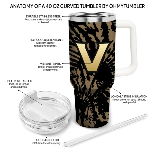 customized vanderbilt commodores burst swirl black curved tumbler new arrival.webp