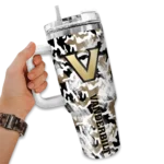customized vanderbilt commodores camo mashup black white curved tumbler best selling.webp