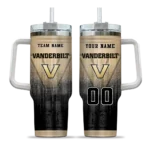 customized vanderbilt commodores gradient dots black curved tumbler best selling.webp