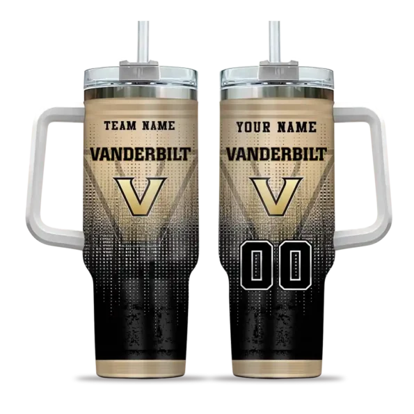 customized vanderbilt commodores gradient dots black curved tumbler best selling.webp