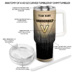 customized vanderbilt commodores gradient dots black curved tumbler best selling.webp