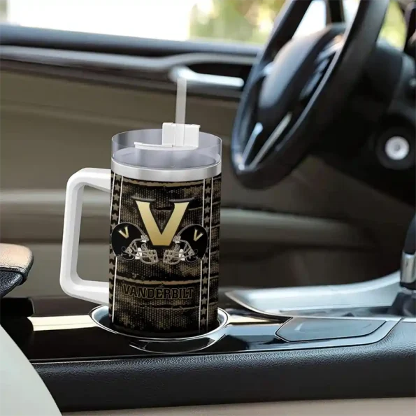 customized vanderbilt commodores honey streaks black curved tumbler trendy.webp