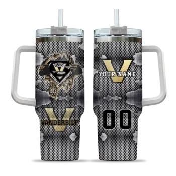 customized vanderbilt commodores superman shield black gray curved tumbler best selling.webp