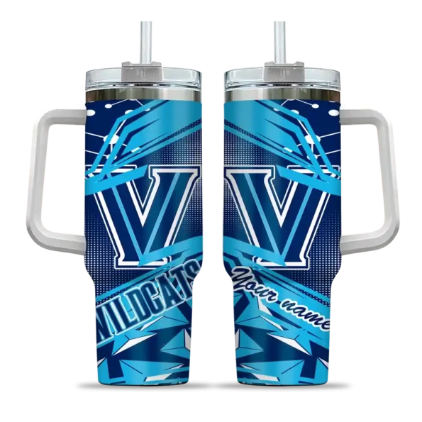 customized villanova wildcats abstract paths navy curved tumbler best selling.webp