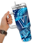 customized villanova wildcats abstract paths navy curved tumbler best selling.webp