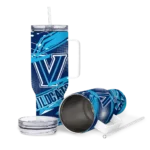 customized villanova wildcats abstract paths navy curved tumbler best selling.webp