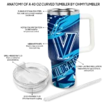 customized villanova wildcats abstract paths navy curved tumbler best selling.webp
