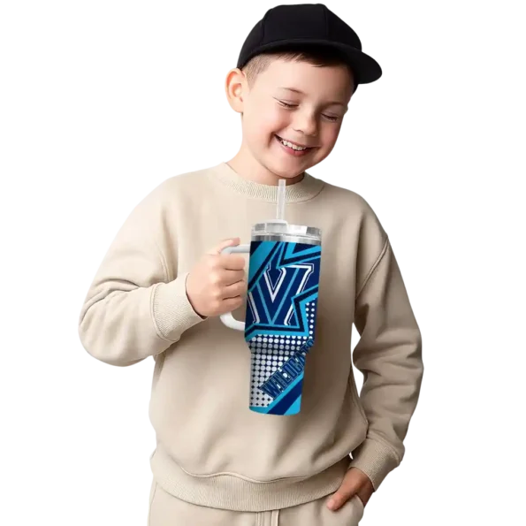 customized villanova wildcats arrow burst navy curved tumbler latest model.webp