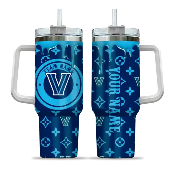 customized villanova wildcats bullseye drips navy curved tumbler best selling.webp