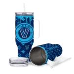 customized villanova wildcats bullseye drips navy curved tumbler best selling.webp