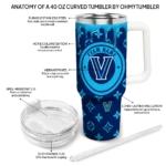 customized villanova wildcats bullseye drips navy curved tumbler best selling.webp