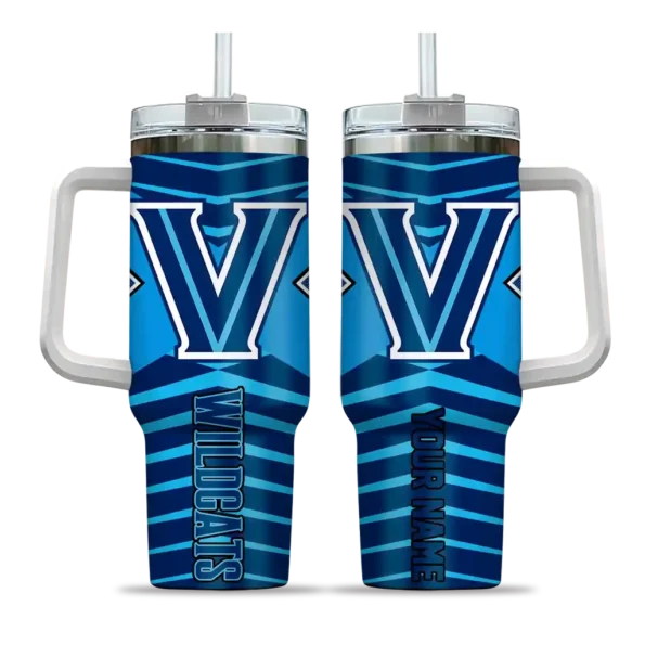 customized villanova wildcats chevron layers navy curved tumbler best selling.webp