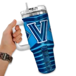 customized villanova wildcats chevron layers navy curved tumbler best selling.webp
