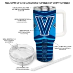 customized villanova wildcats chevron layers navy curved tumbler best selling.webp