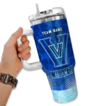 customized villanova wildcats geometric prism navy curved tumbler best selling.webp