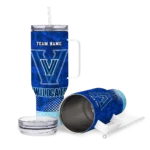 customized villanova wildcats geometric prism navy curved tumbler best selling.webp