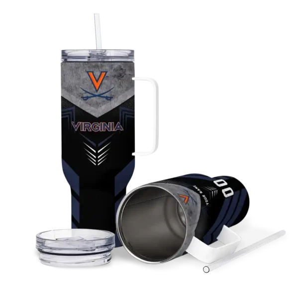 customized virginia cavaliers arrow armor blue black curved tumbler high quality.webp