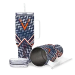 customized virginia cavaliers chevron angle blue curved tumbler best selling.webp